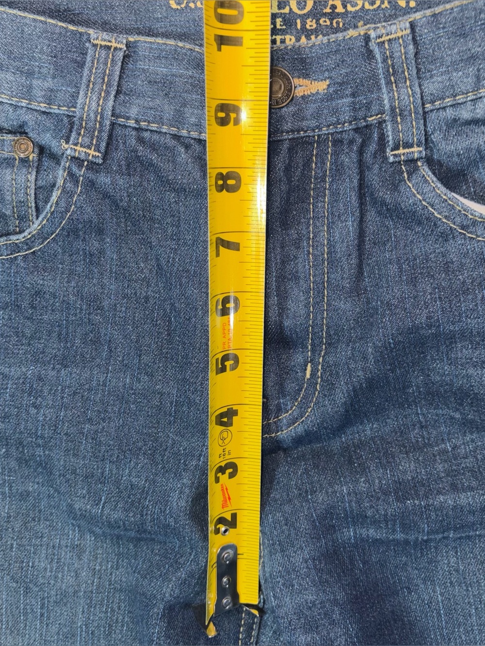 Vintage US Polo Assasin Embroidered High Rise Straight Jeans Size 26 Western - Picture 10 of 11